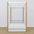 Bed white/oak canopy bed – open drawer, wooden, Nizio Home