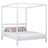 En bois lit double à baldaquin N01 blanc – vue générale, bois massif en pin