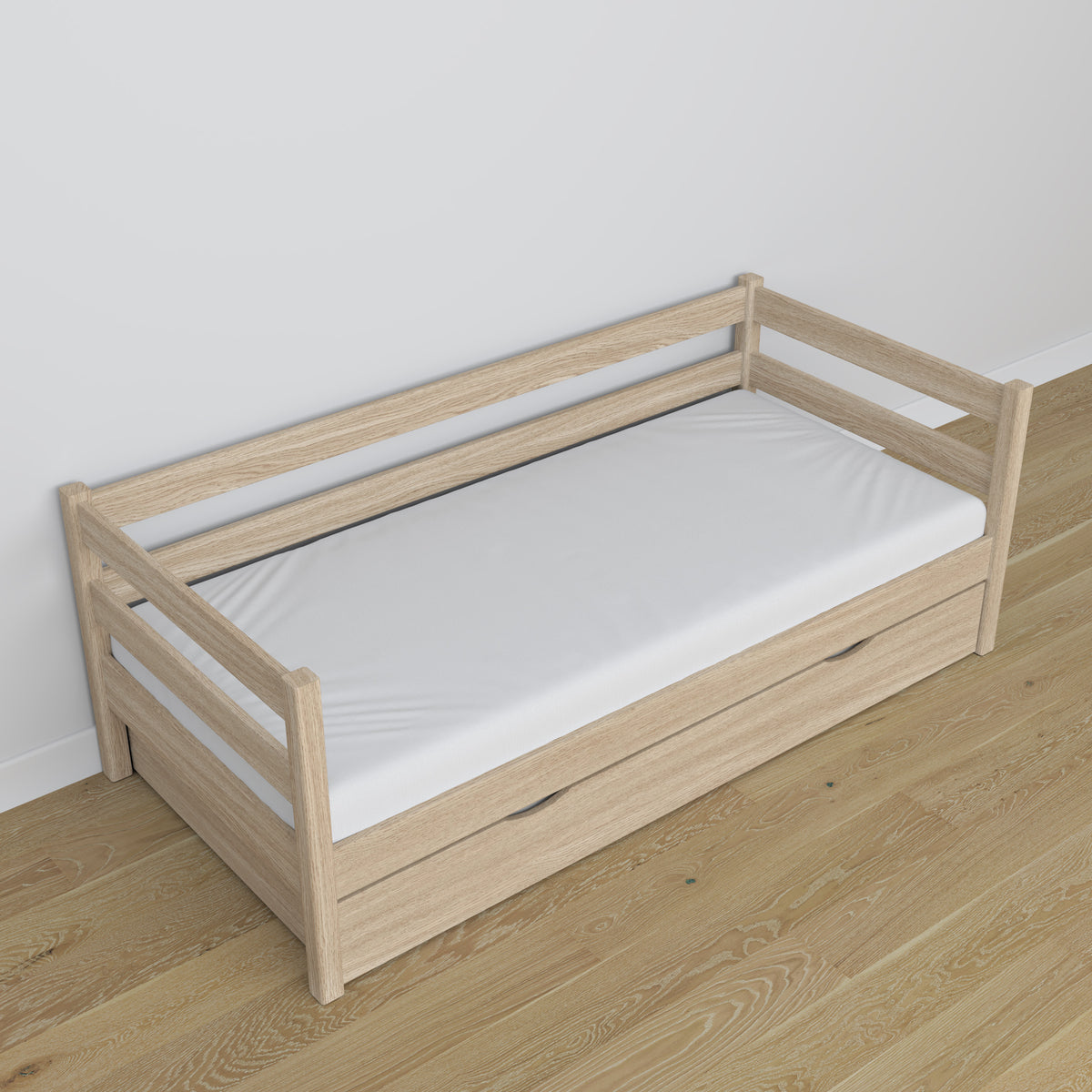 Sofabett mit Schublade Eiche gebleichte Eiche – scandi Kinderzimmereinrichtung