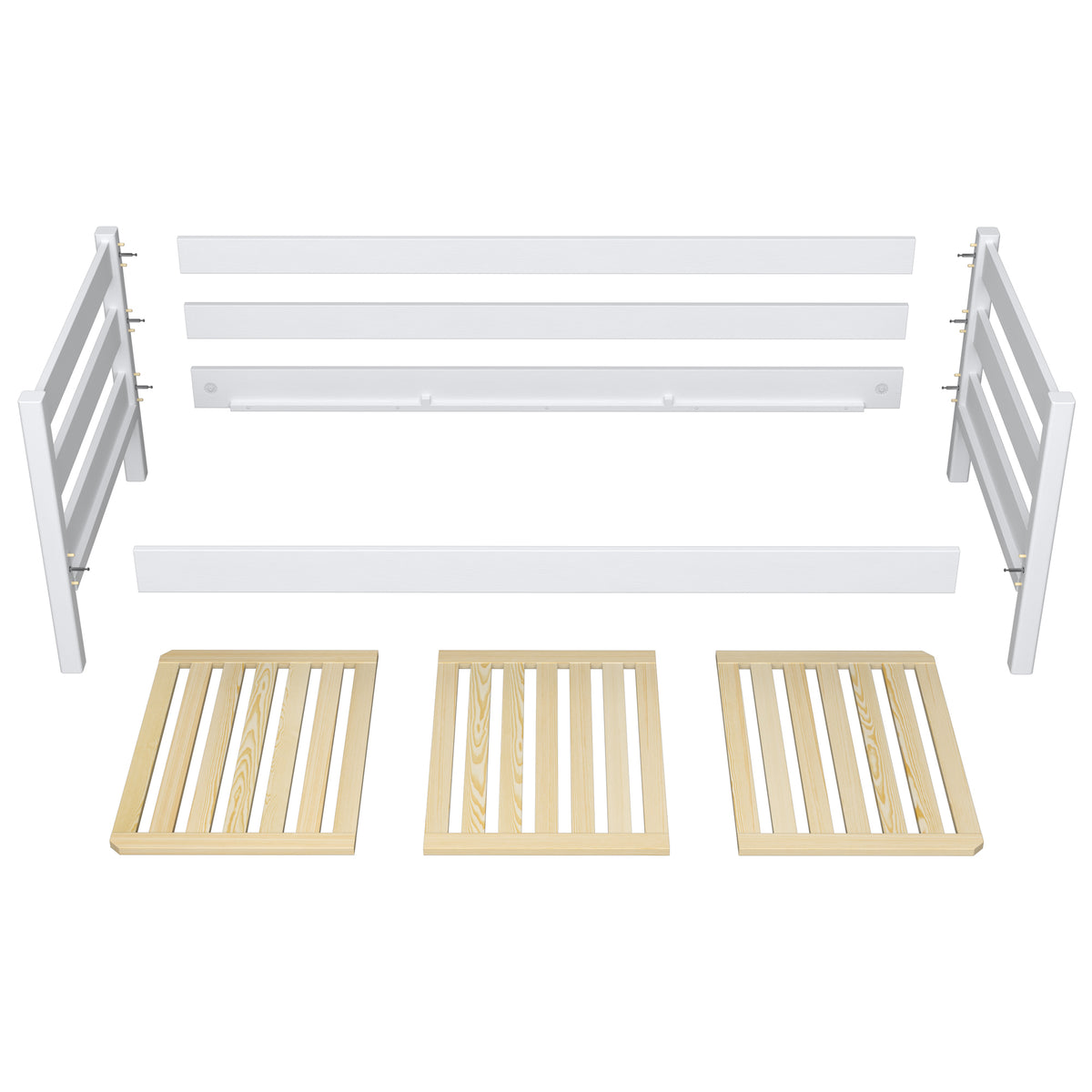 Sofa-lit en chêne chêne blanchi – vue en biais, scandinave