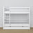 Lit superposé en bois blanc – intérieur du tiroir na matelas, chambre d'enfant