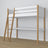White and Oak Wooden Loft Bed with Desk – Frame and Slats, Nizio