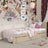 Bleached Oak Bed with Drawer for Additional Mattress – Oak, for Children, Nizio