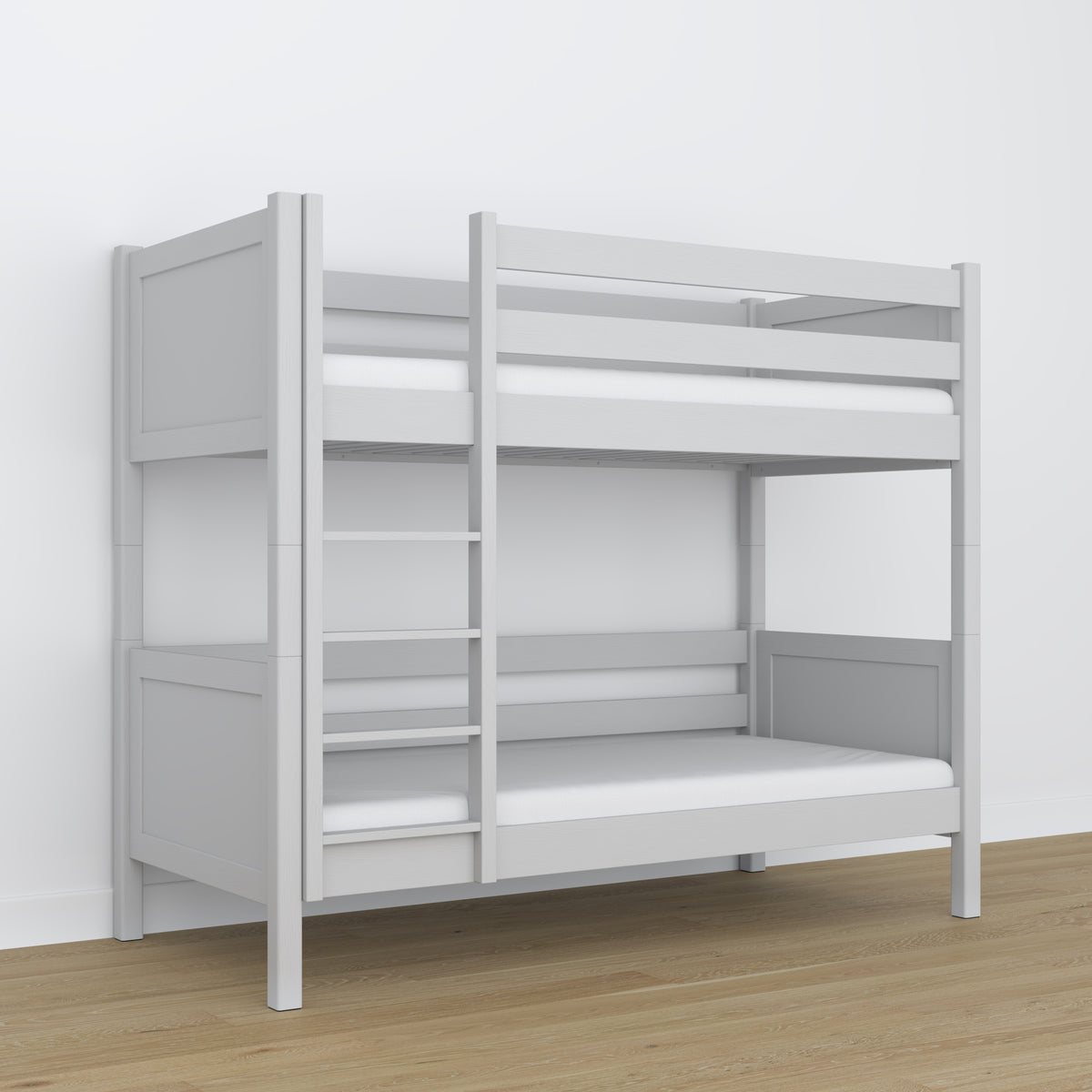 Grey Wooden Bunk Bed – Close-up of Joints and Wood Details