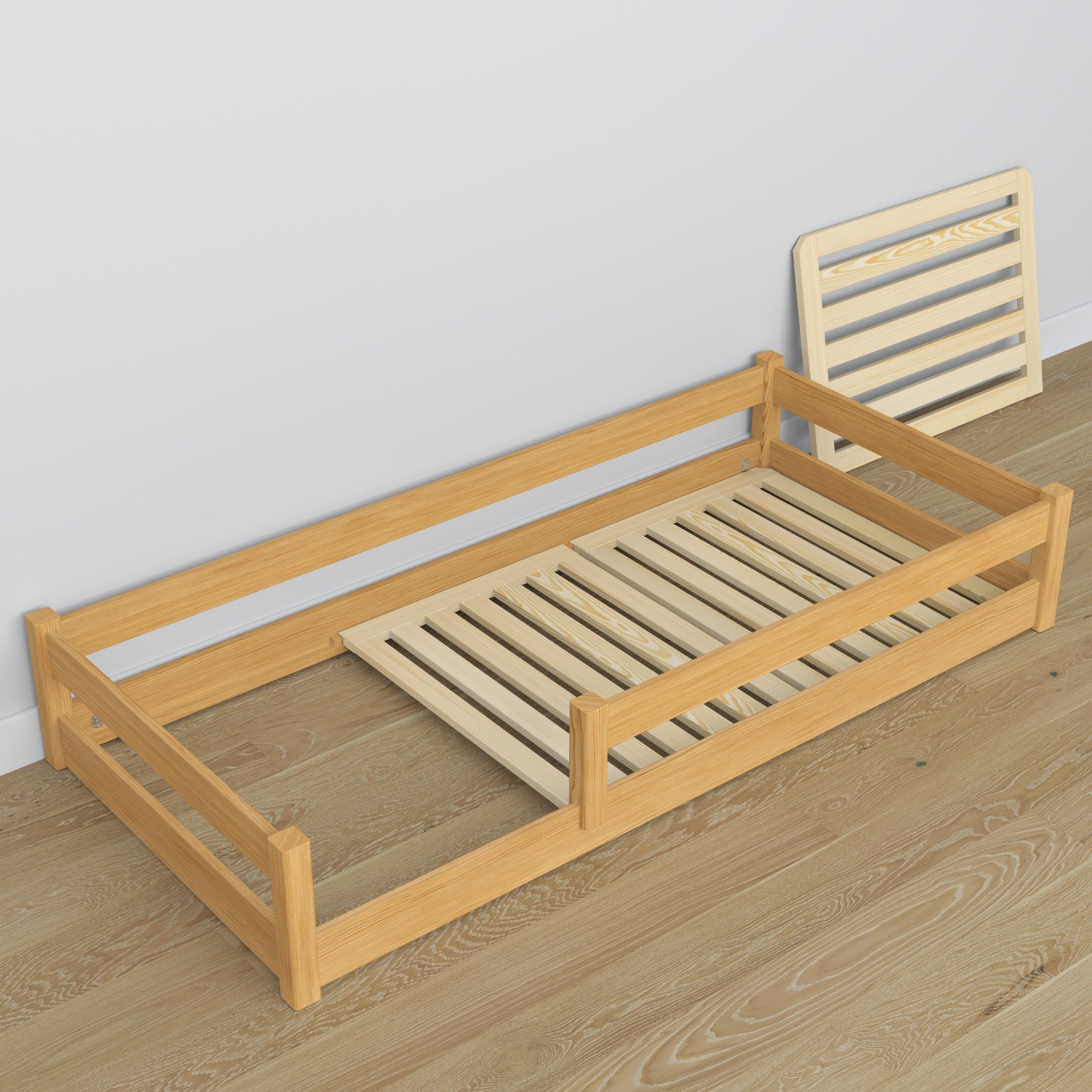 Lit bas pin naturel en bois – dimensions et schéma, Nizio