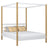 Wooden canopy double bed N01 white/oak – overall view, solid wood