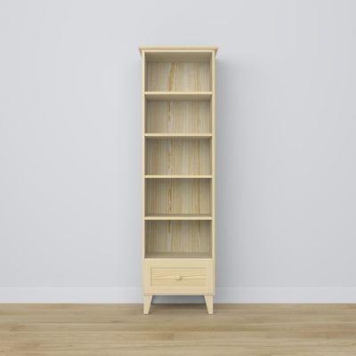 Bookcase with drawer pine clear pine 57 cm – living room and office, Scandinavian style