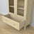 Display cabinet 1S pine clear pine – open doors, shelves and drawer inside