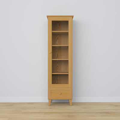 Display cabinet with drawer pine natural pine 57 cm – living room, Scandinavian style Nizio