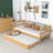 Sofa-lit en bois pin naturel – tiroir na matelas sorti, pour les invités