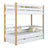 White and Oak Wooden Bunk Bed with Drawer – Children’s Room, Solid Wood, Scandi