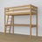 Lit mezzanine chêne naturel – bureau en chêne pod chambre, chambre d'enfant scandinave