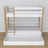 White and Oak Wooden Bunk Bed with Drawer – Dimensions and Diagram, Nizio