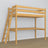 Lit mezzanine avec bureau en bois pin naturel – échelle i barrière ochronna