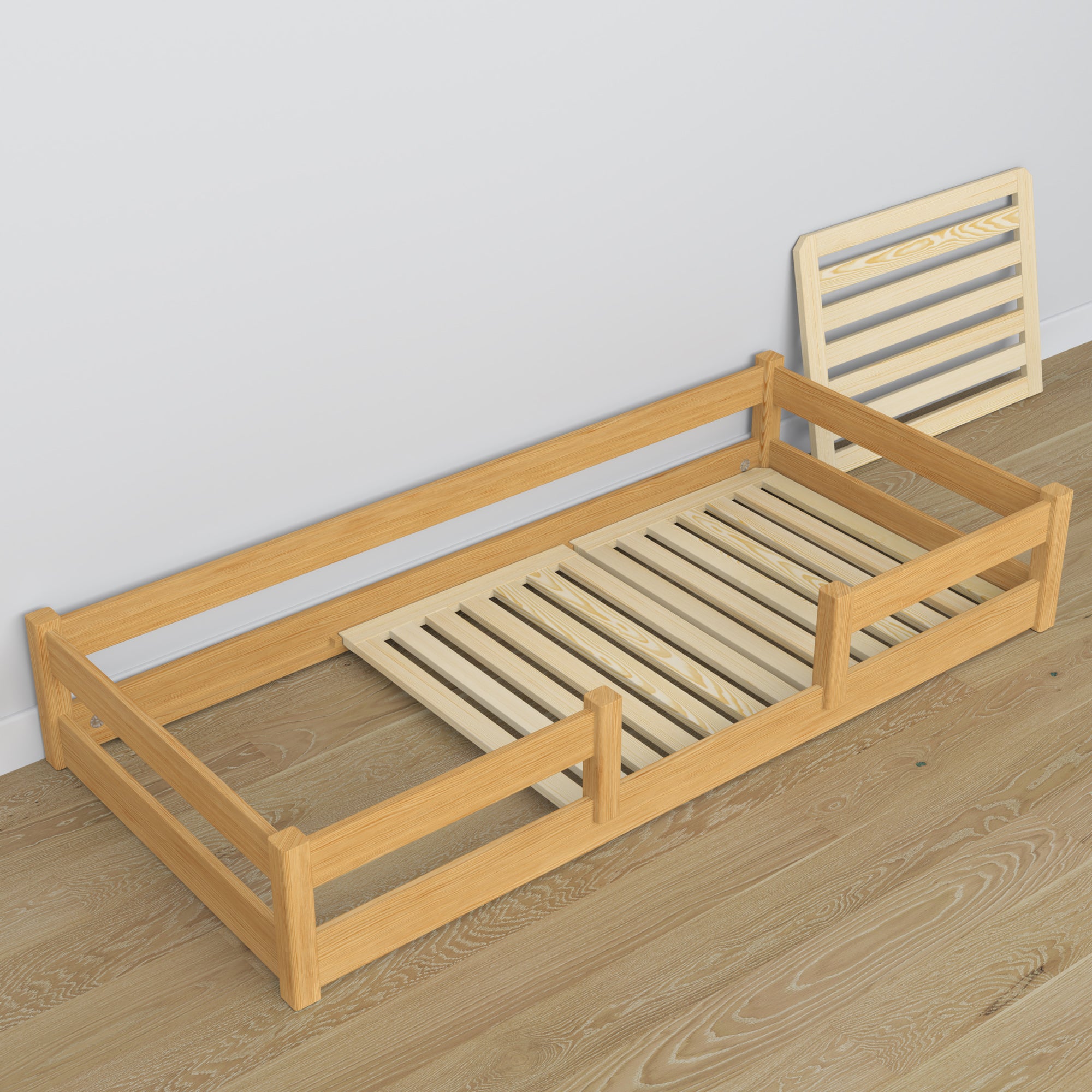 Lit bas pin naturel en bois – dimensions et schéma, Nizio