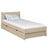 Oak bed with drawer bleached oak – open drawer, storage interior
