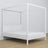 Lit double blanc avec baldaquin – cadre décoratif en bois, scandinave