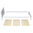 Bed with mattress drawer bleached oak made of oak – dimensions, Nizio