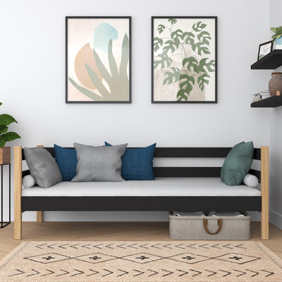 Bettsofa aus Holz Schwarz-Eiche – Kinderzimmer, skandinavischer Stil Nizio