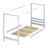 Canopy bed with drawer for mattress natural oak made of oak – dimensions, Nizio