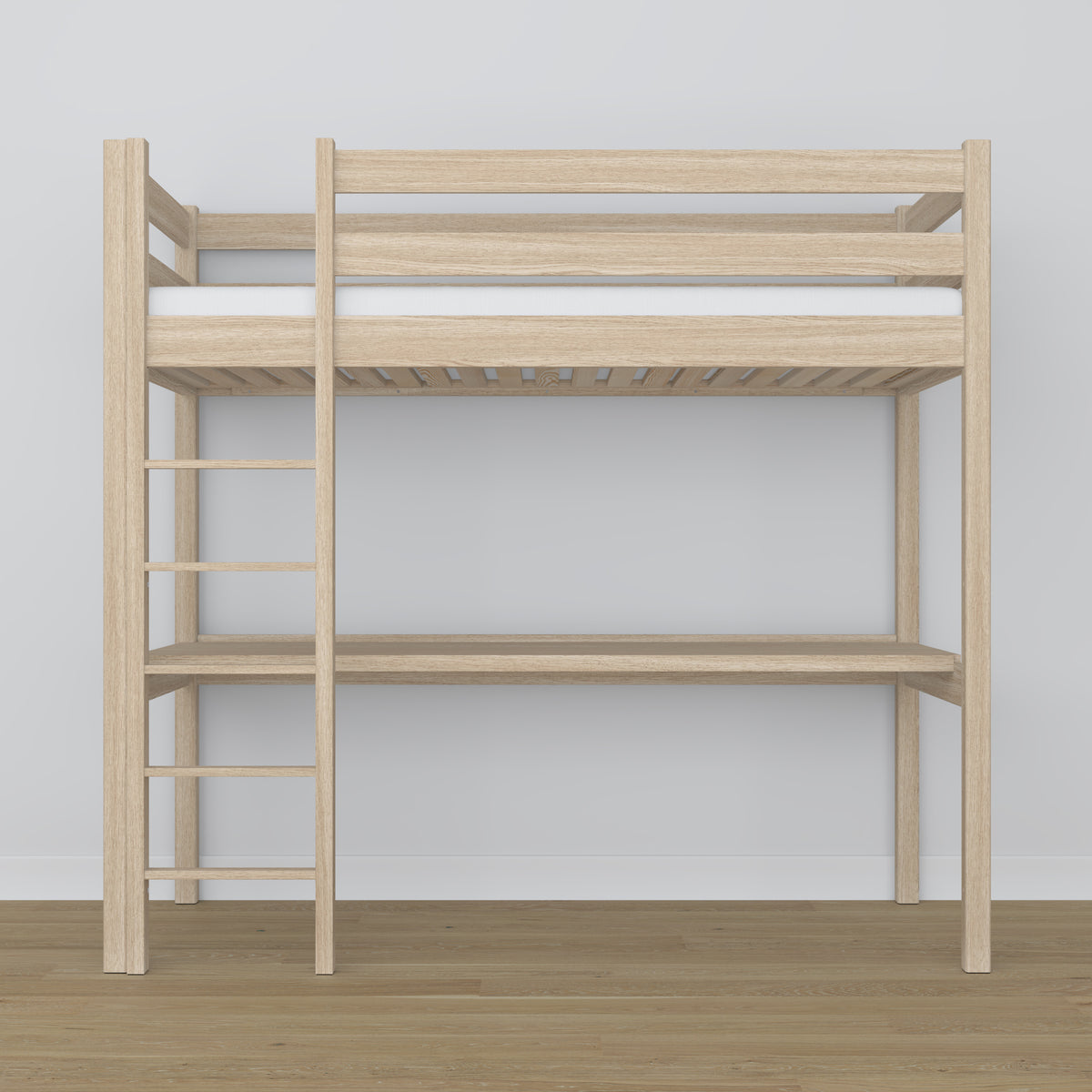 Oak Loft Bed with Desk Bleached Oak – Ladder and Joint Details