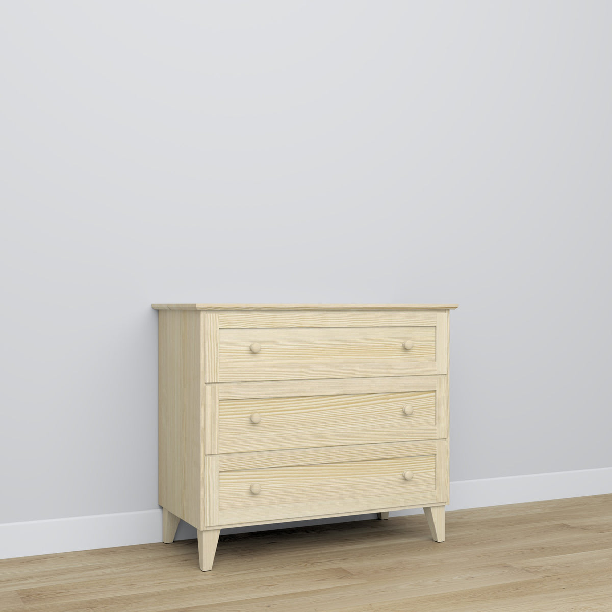Commode 3S en pin pin incolore – plateau et détails, haute qualité Nizio Home