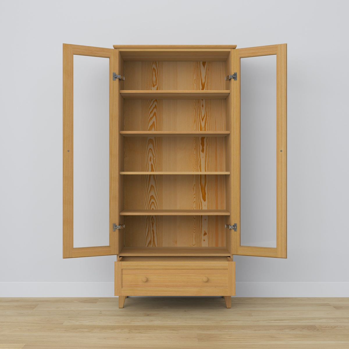 Vitrine 1S en pin pin naturel dans le salon – décoration scandinave, Nizio