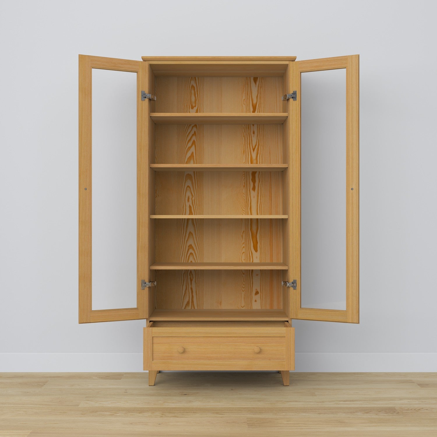 Vitrine 1S en pin pin naturel dans le salon – décoration scandinave, Nizio