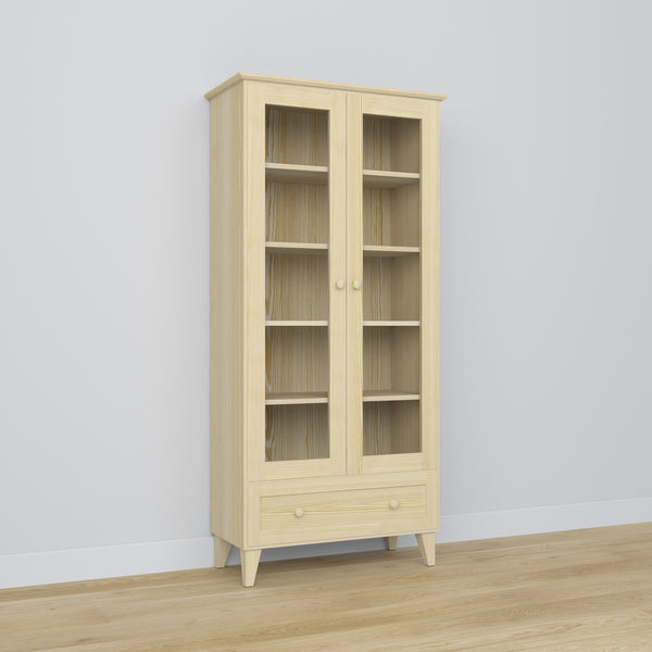 Display cabinet 1S pine clear pine in living room – Scandinavian arrangement, Nizio