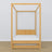Natural pine canopy bed with drawer – side view, wooden, Nizio