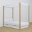 Wooden canopy bed white-oak in a child’s room – scandi arrangement