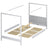 Bett Aschgrau mit Baldachin – hinterer Rahmen aus Holz, Nizio Home
