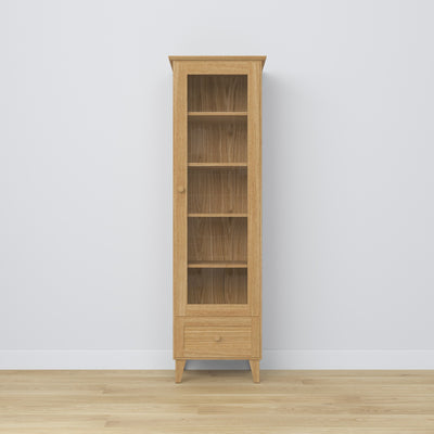 Display cabinet with drawer oak natural oak 57 cm – living room, Scandinavian style Nizio