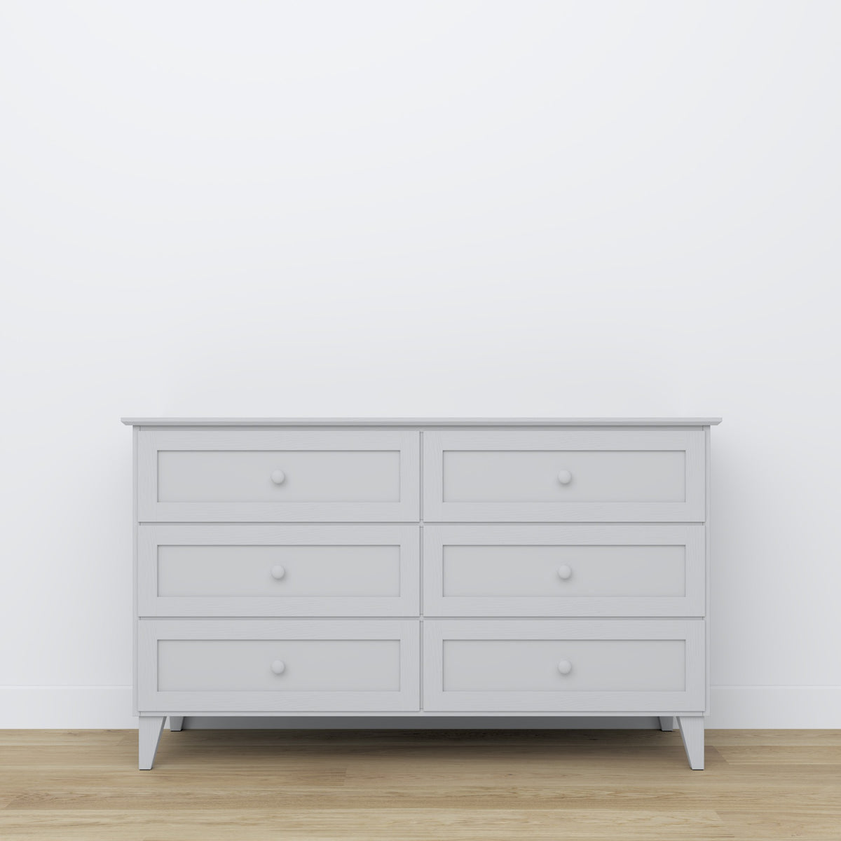 Commode 6S gris en bois – vue de côté, profondeur i profil