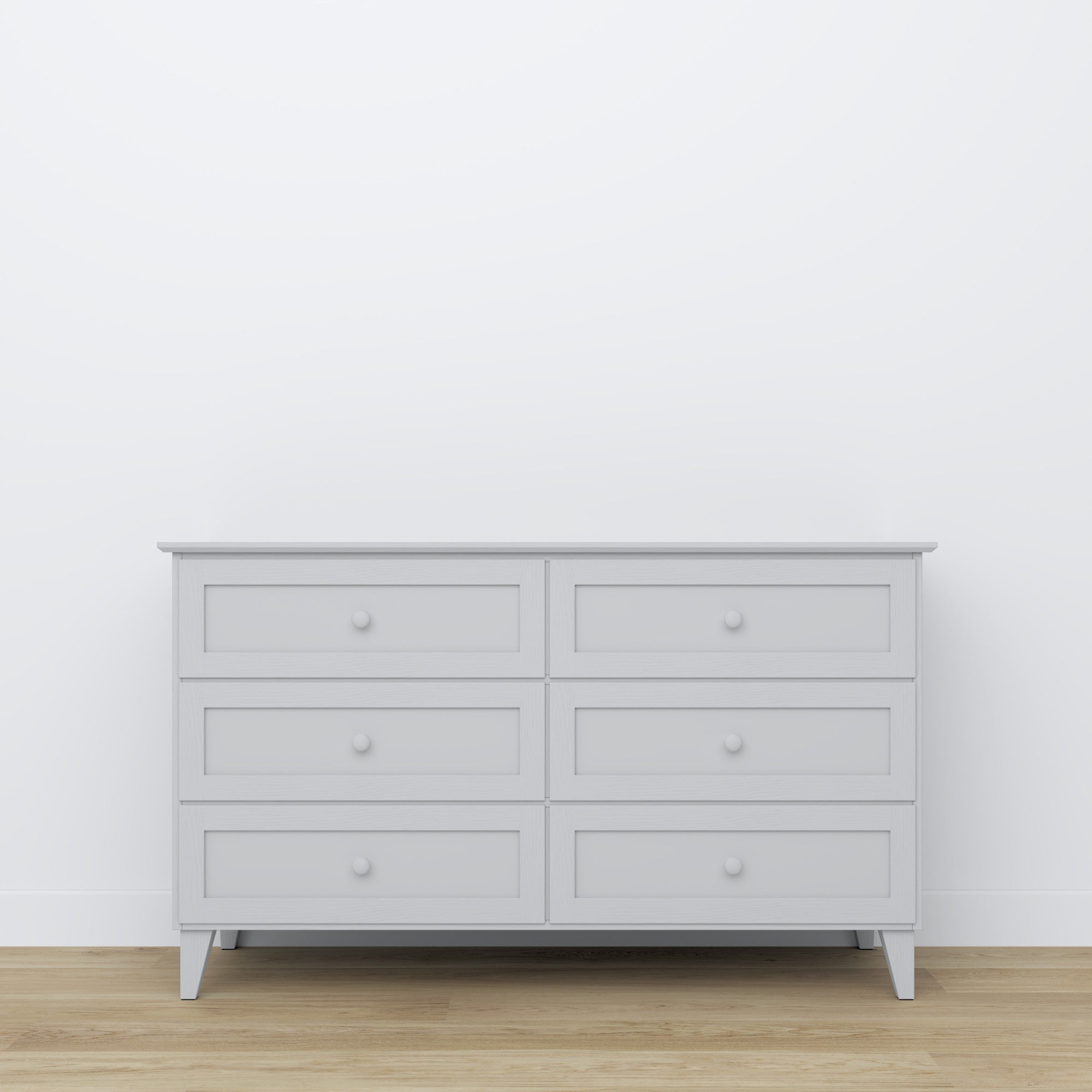 Commode 6S gris en bois – vue de côté, profondeur i profil
