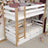 White and Oak Bunk Bed for Children – Two Sleeping Areas and Drawer, Wooden