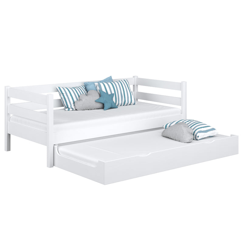 Sofabett mit Schublade für Matratze N01 aus Holz in Wunschfarbe RAL/NCS – Massivholz, Nizio