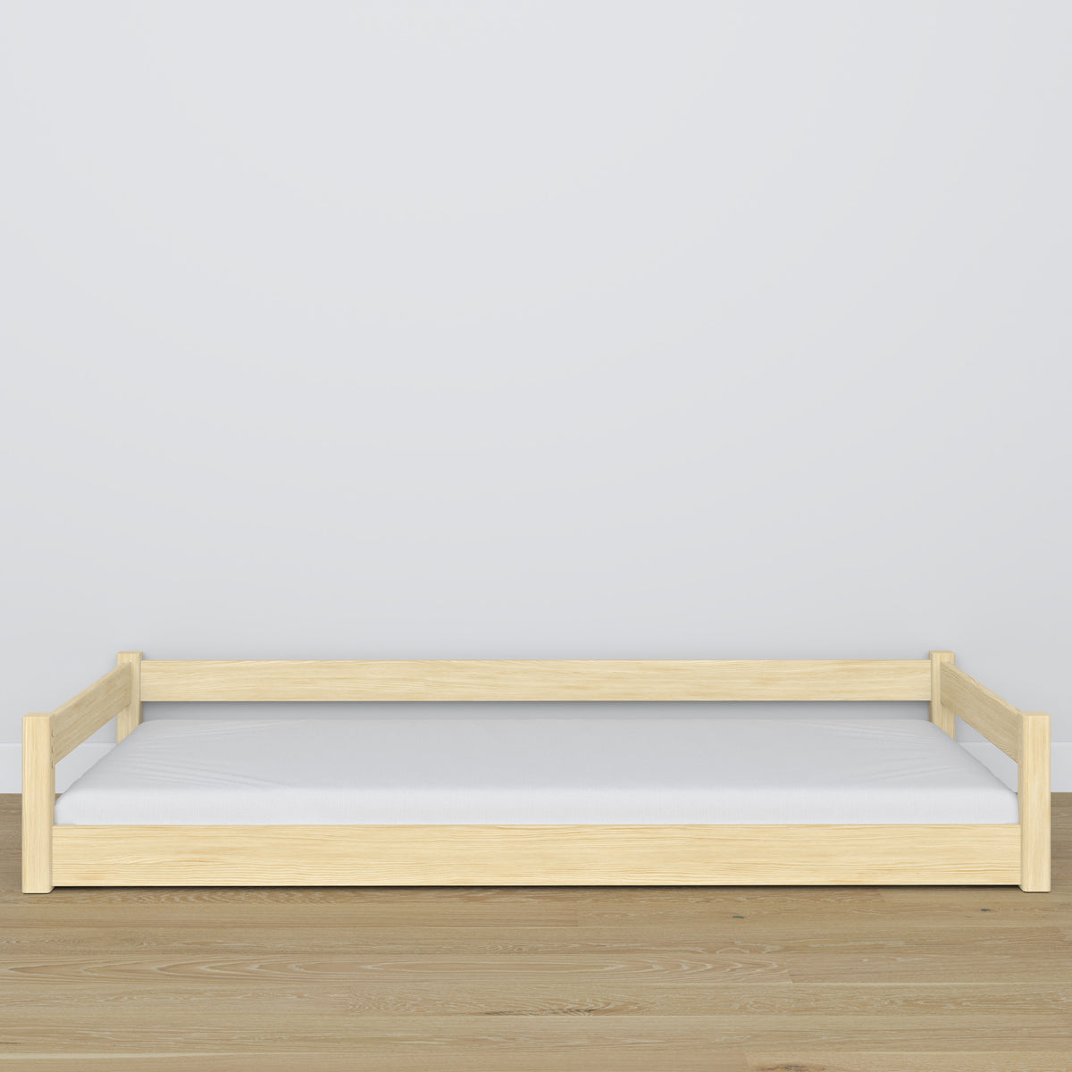 Lit bas en bois pin incolore – détails des assemblages, Nizio Home