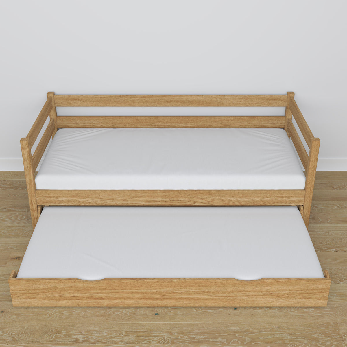 Sofa-lit avec tiroir pour matelas chêne naturel en chêne – dimensions, Nizio