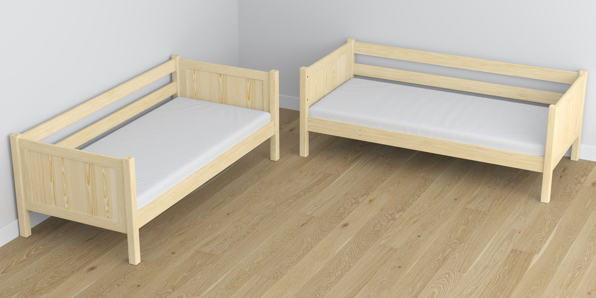 Clear Pine Wooden Bunk Bed – Interior of Mattress Drawer, Children’s Room