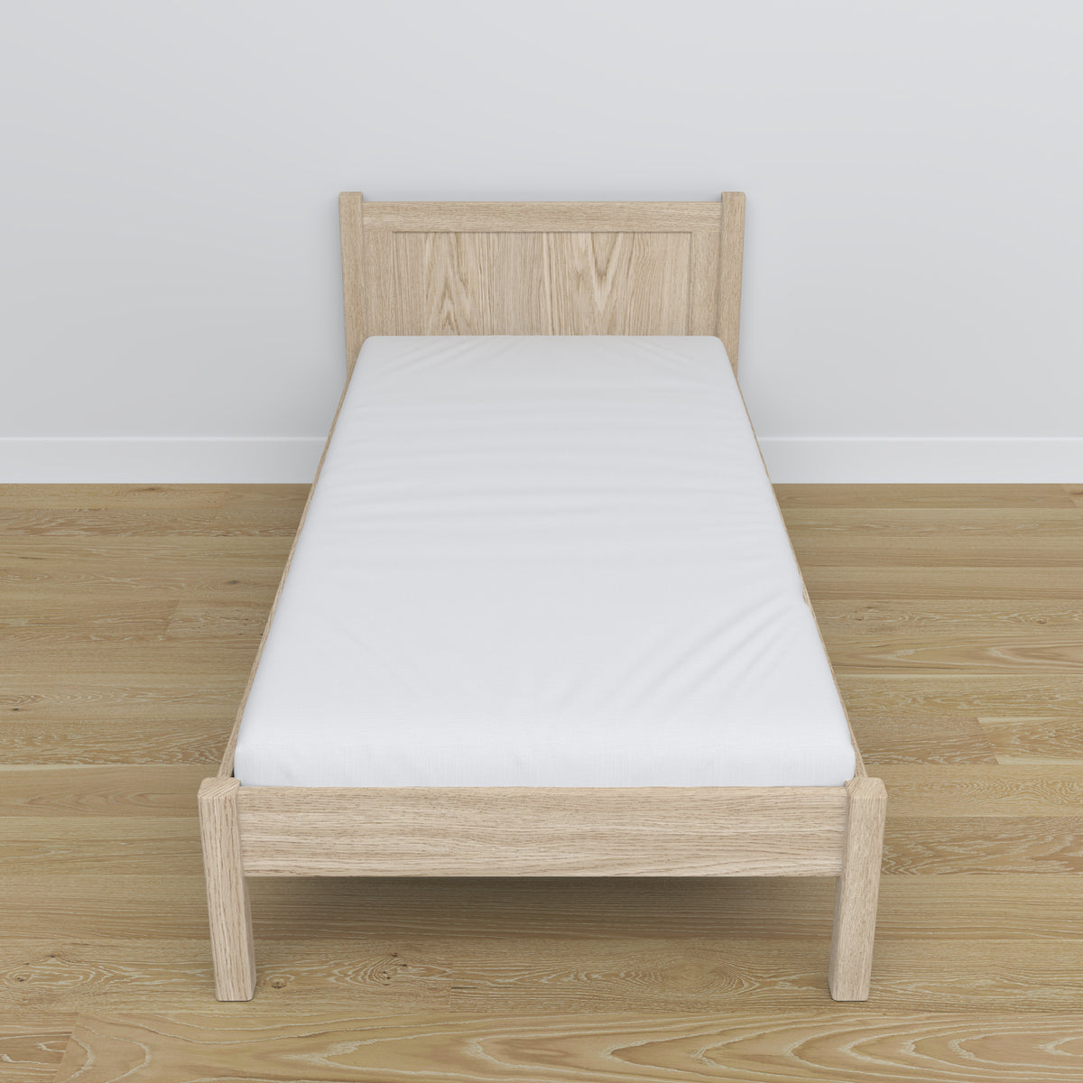 Bett eiche gebleicht aus Eiche – Maße und Schema, Nizio Home