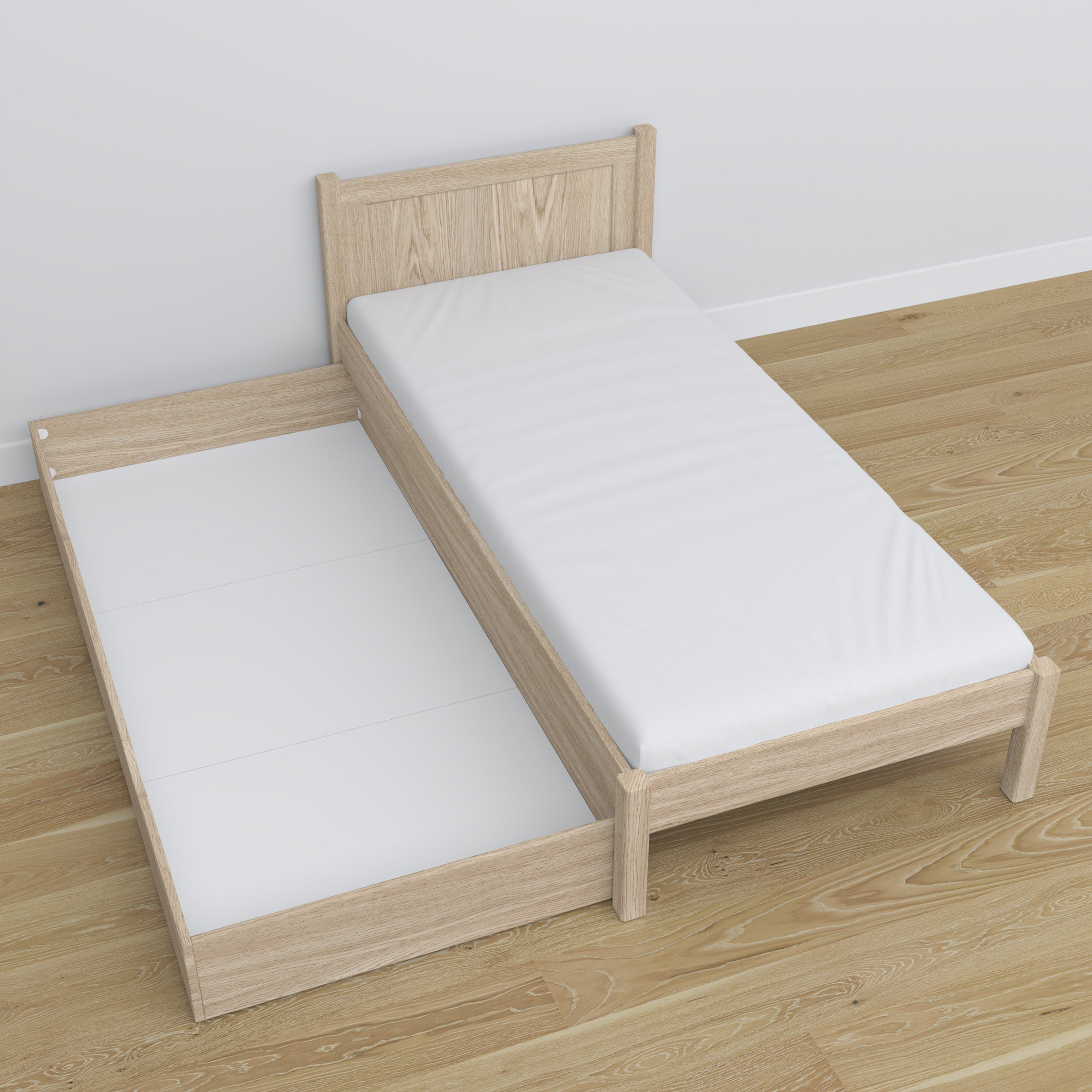 Nizio pine slatted base for bed with drawer – durable support base