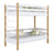 Lit superposé blanc-chêne dans la chambre d'enfant – décoration scandinave, en bois
