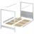 Oak canopy bed bleached oak – wood details, premium quality, Nizio