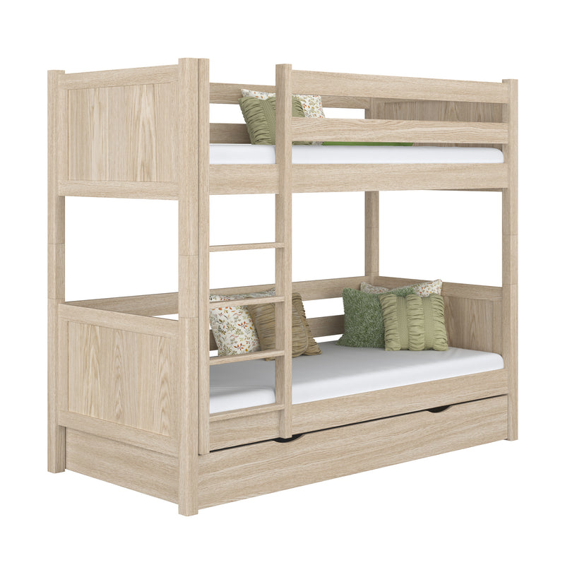 Etagenbett mit Schublade Eiche gebleicht – Kinderzimmer, Massivholz, scandi