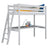 Hochbett mit Schreibtisch aus Holz grau – Kinderzimmer, scandi Nizio