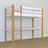 White and Oak Wooden Loft Bed with Desk – Ladder and Safety Rail