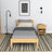 Lit pin naturel dans la chambre d'enfant – décoration scandinave, en bois
