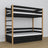 Lit superposé avec tiroir noir-chêne en bois – design scandinave, Nizio