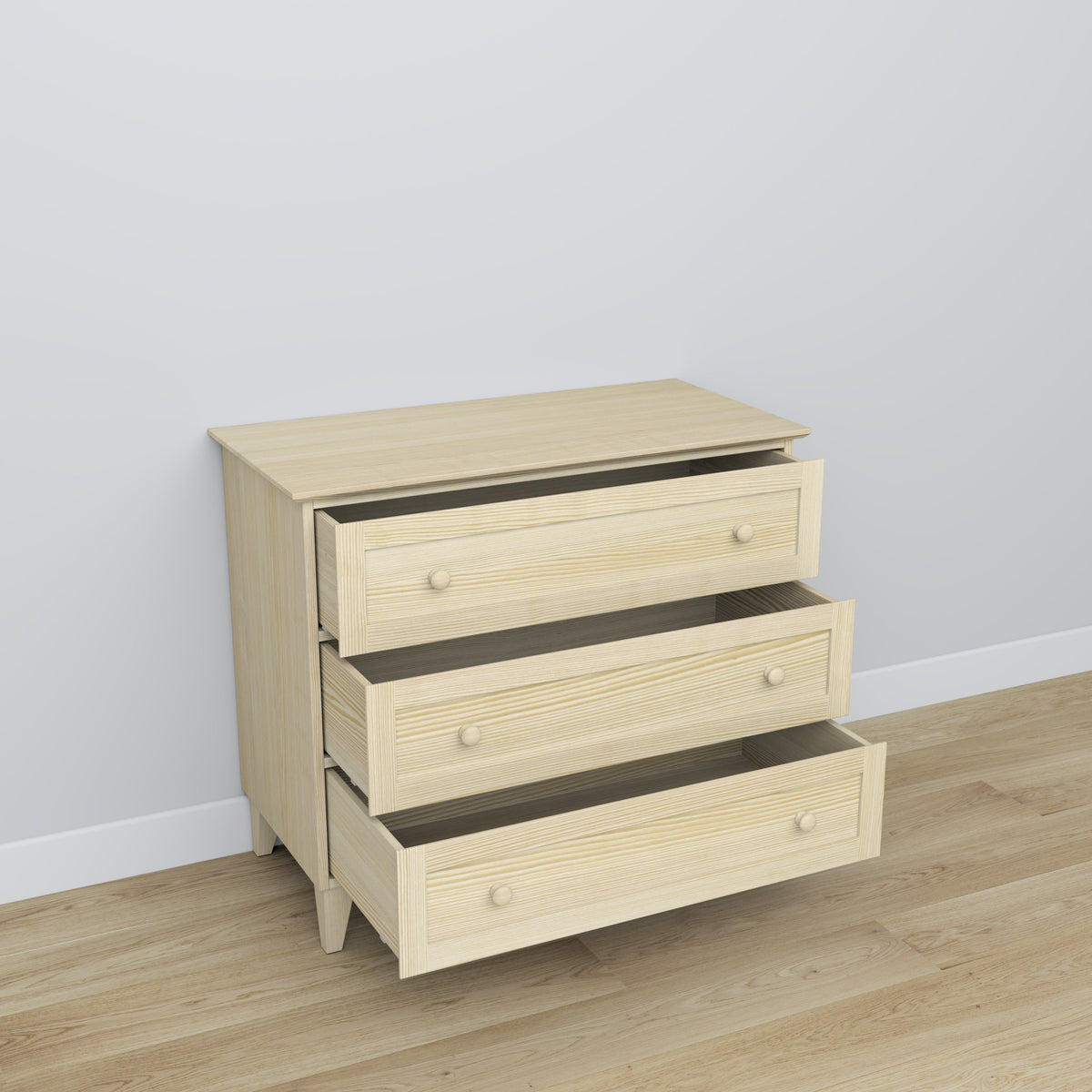Commode 3S en pin pin incolore 105 cm w chambre – décoration scandinave